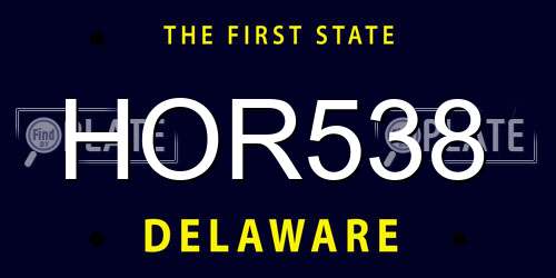 HOR538 Delaware License Plate