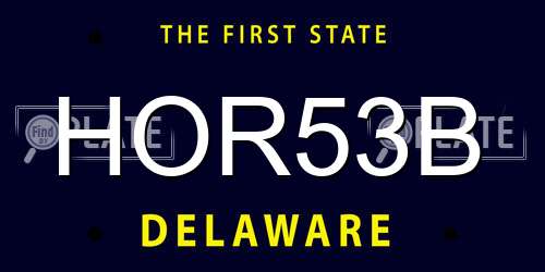 HOR53B Delaware License Plate