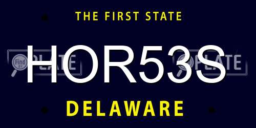 HOR53S Delaware License Plate