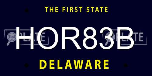 HOR83B Delaware License Plate