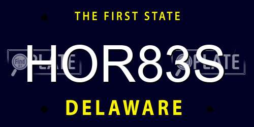 HOR83S Delaware License Plate