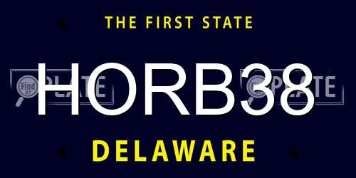 HORB38 Delaware License Plate