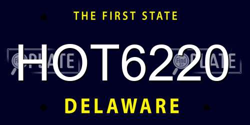 HOT6220 Delaware License Plate