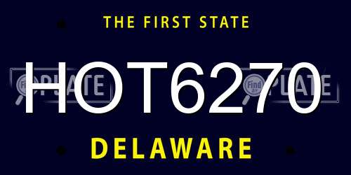 HOT6270 Delaware License Plate