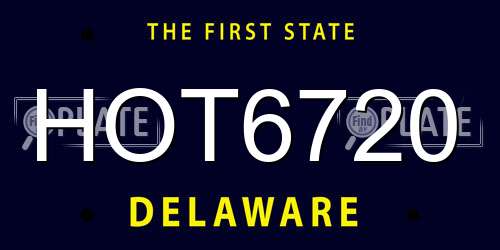 HOT6720 Delaware License Plate