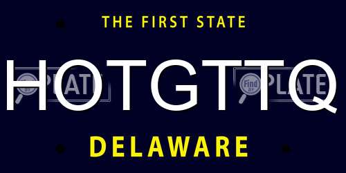 HOTGTTQ Delaware License Plate