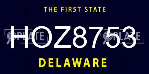 HOZ8753 Delaware License Plate