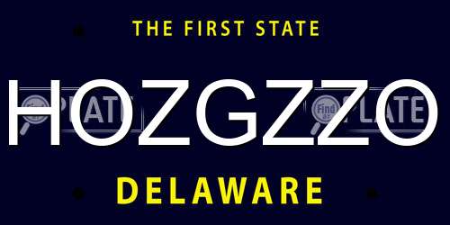 HOZGZZO Delaware License Plate