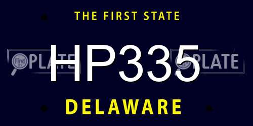 HP335 Delaware License Plate
