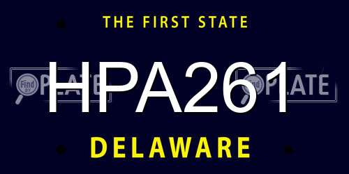 HPA261 Delaware License Plate