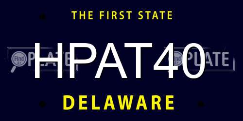 HPAT40 Delaware License Plate