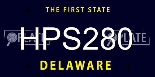 HPS280 Delaware License Plate