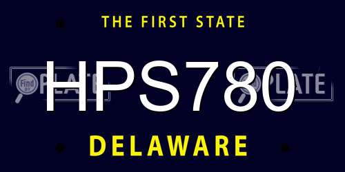 HPS780 Delaware License Plate