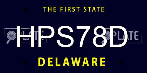 HPS78D Delaware License Plate
