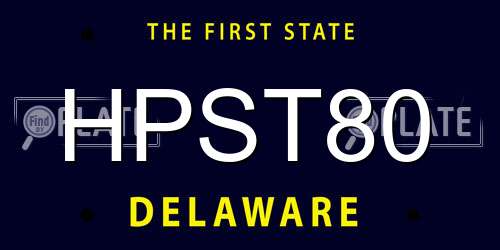 HPST80 Delaware License Plate