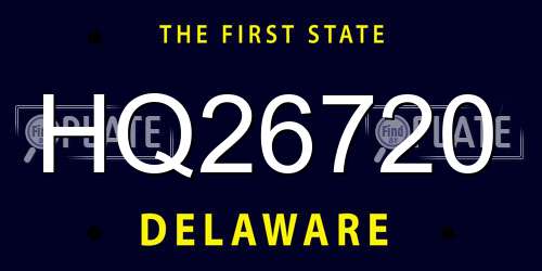 HQ26720 Delaware License Plate