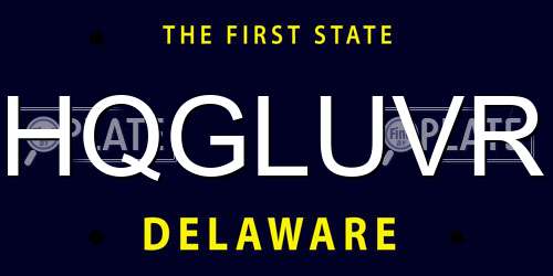 HQGLUVR Delaware License Plate