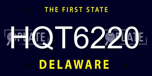 HQT6220 Delaware License Plate
