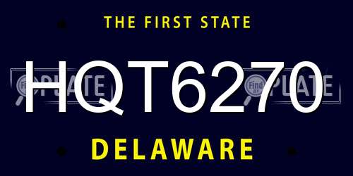HQT6270 Delaware License Plate