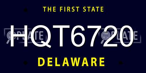 HQT6720 Delaware License Plate