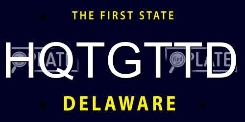 HQTGTTD Delaware License Plate