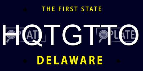 HQTGTTO Delaware License Plate