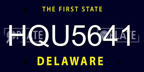 HQU5641 Delaware License Plate