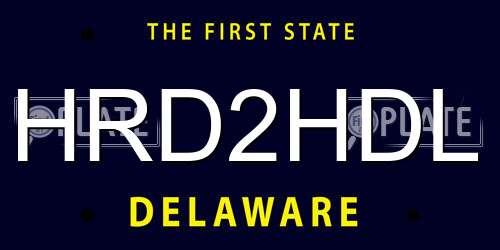 HRD2HDL Delaware License Plate