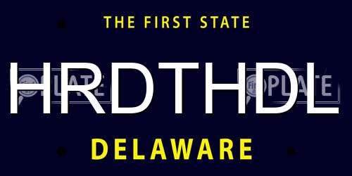 HRDTHDL Delaware License Plate