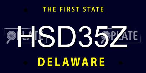 HSD35Z Delaware License Plate