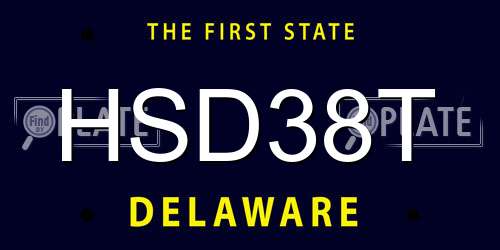 HSD38T Delaware License Plate