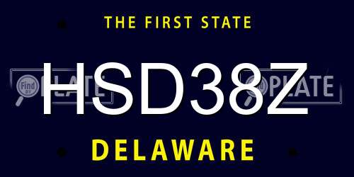 HSD38Z Delaware License Plate