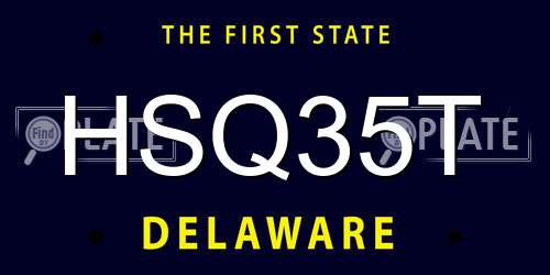 HSQ35T Delaware License Plate