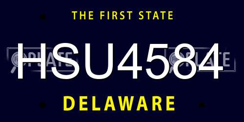 HSU4584 Delaware License Plate