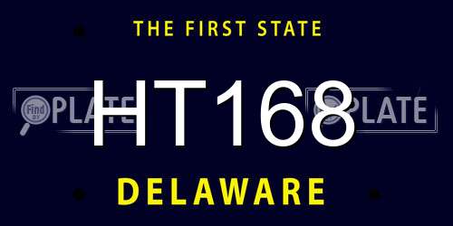 HT168 Delaware License Plate