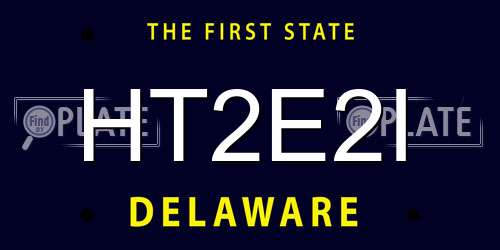 HT2E2I Delaware License Plate
