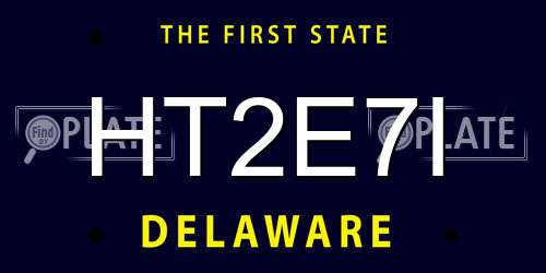 HT2E7I Delaware License Plate