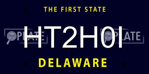 HT2H0I Delaware License Plate