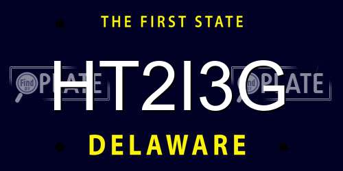 HT2I3G Delaware License Plate
