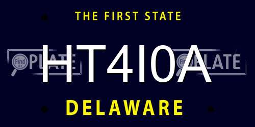 HT4I0A Delaware License Plate