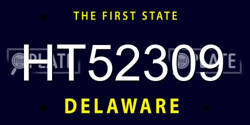 HT52309 Delaware License Plate