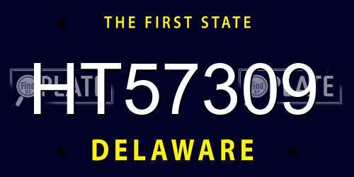 HT57309 Delaware License Plate