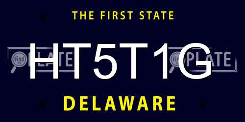 HT5T1G Delaware License Plate