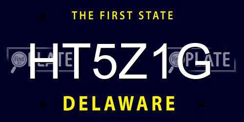 HT5Z1G Delaware License Plate