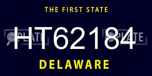 HT62184 Delaware License Plate