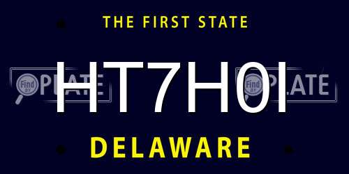 HT7H0I Delaware License Plate