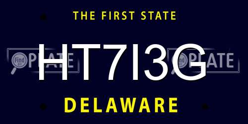 HT7I3G Delaware License Plate