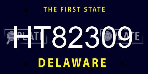 HT82309 Delaware License Plate