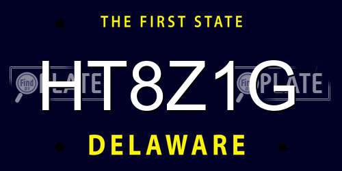 HT8Z1G Delaware License Plate
