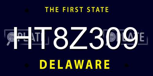 HT8Z309 Delaware License Plate